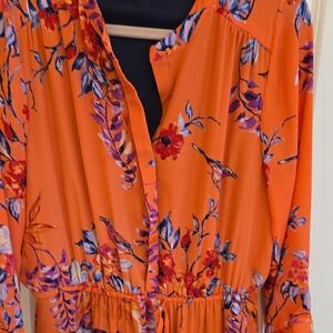 Vibrant Pink/orange Floral Dress